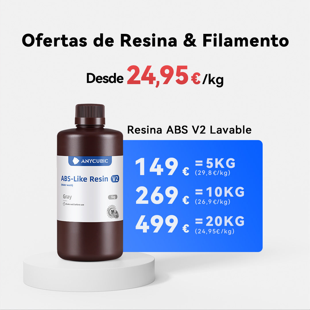 Anycubic Resina ABS V2 Lavable: resina avanzada para impresiones